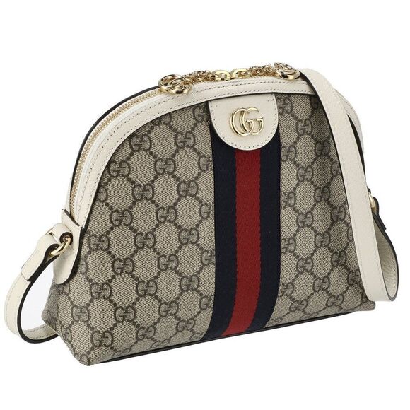 Gucci BEIGE WHITE GG Supreme Shoulder Bag - Picture 1 of 3